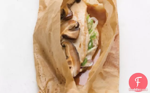Ginger-Scallion Chicken Breasts Baked in Parchment