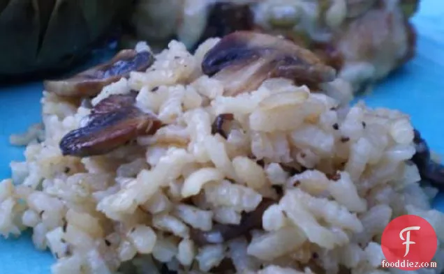 Mushrooom Thyme Risotto Also Known As Arborio Rice
