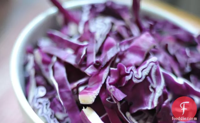 Raw Kale Salad With Cabbage, Carrots And Onions