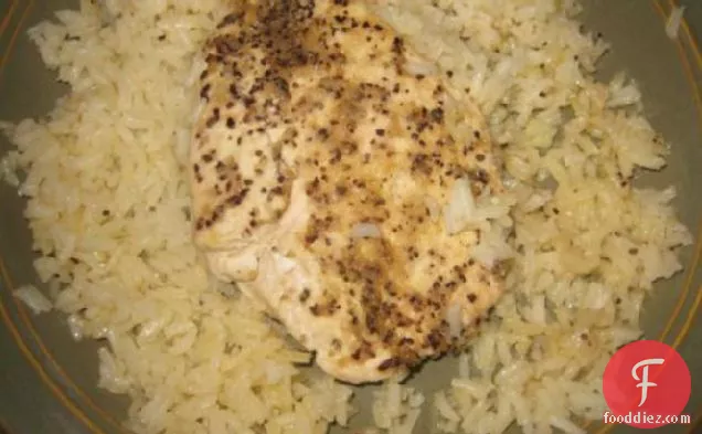 Lemon Pepper Chicken Breasts on a Bed of Rice