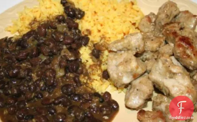 Gatorbek's Cuban Pork, Black Beans, and Yellow Rice