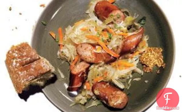 Sausage With Tangy Caraway Cabbage Recipe