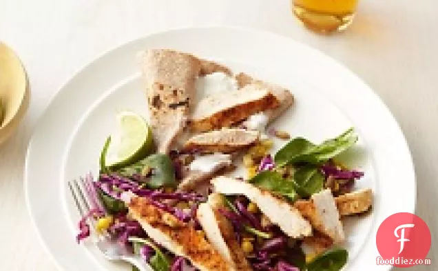 Red Cabbage Salad With Spicy Grilled Chicken And Pepitas