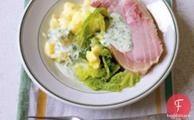 Traditional Irish Bacon, Cabbage, And Parsley Sauce