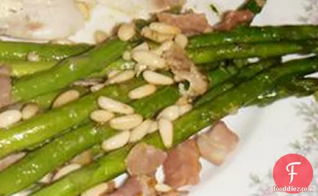 Asparagus with Prosciutto and Pine Nuts