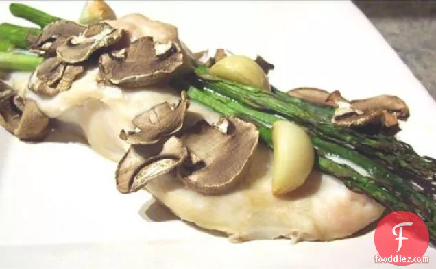 Garlic Chicken With Asparagus and Mushrooms