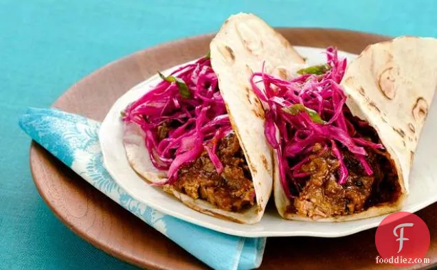 Brisket Tacos With Red Cabbage