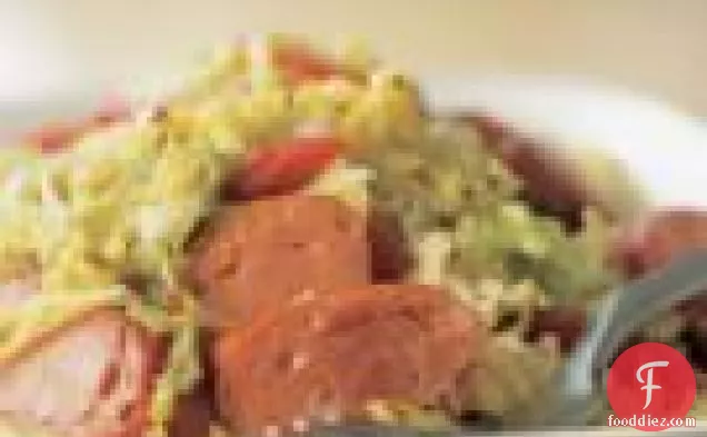 Sausages With Warm Cabbage Salad