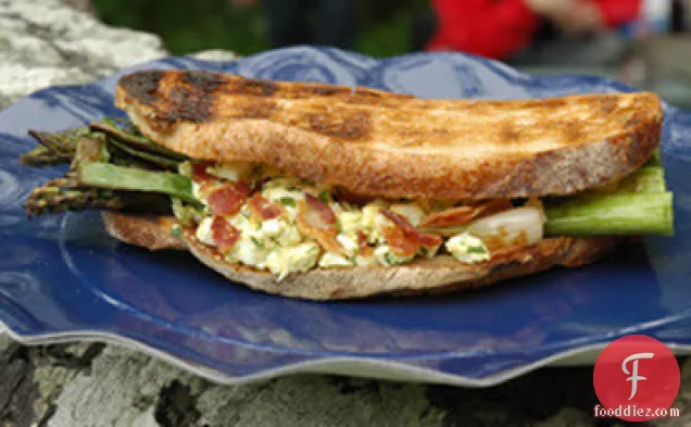 Grilled Vegetable Sandwich with Egg Salad and Bacon Recipe