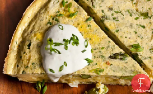 Asparagus Frittata with Horseradish Sour Cream