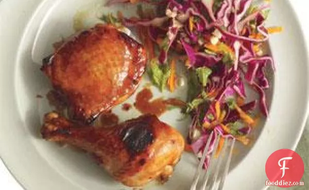 Lime And Soy-glazed Chicken With Cabbage Slaw