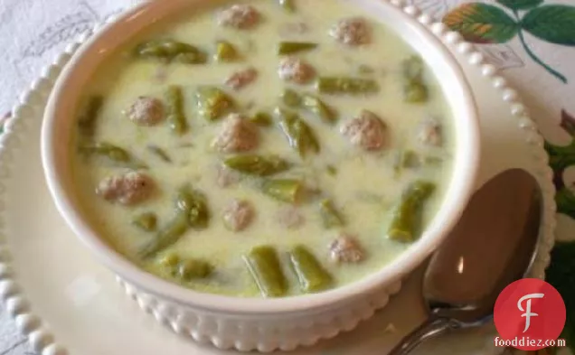 Asparagus Soup With Mini Meatballs