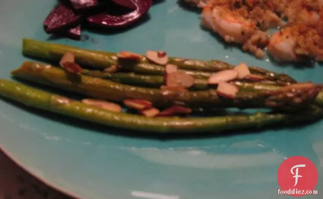 Roasted Asparagus Sprinkled With Feta, Olive Oil and Dill