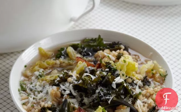 Cabbage-and-Kale Soup with Farro