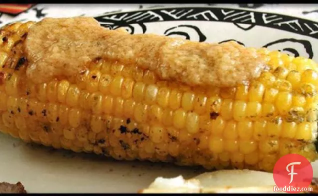 Barbecued Corn With Roasted Garlic Butter - BBQ