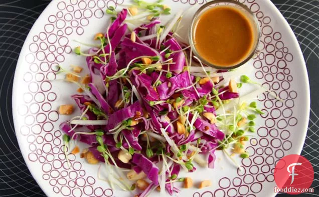 Spicy Red Cabbage Kohlrabi Salad