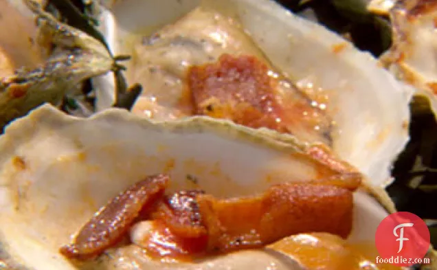 Barbecued Oysters with Bacon and Garlic Butter