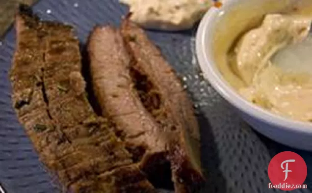 Easy BBQ Flank Steak with Chipotle Mayo