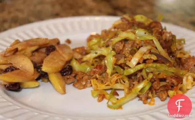 Sausage N’ Cabbage “noodles” With Fried Apples