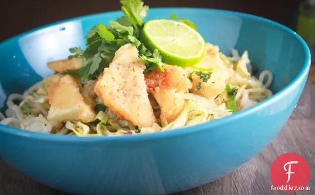 Vegan Udon Stirfry With Tempura Tofu