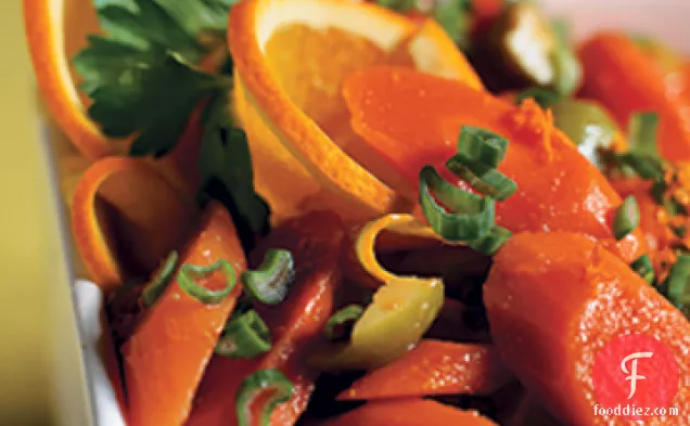 Carrot Salad with Orange, Green Olives, and Green Onions