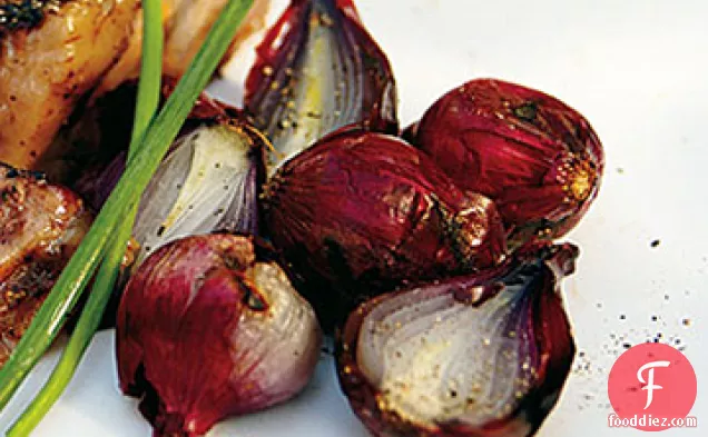 Grilled Red Pearl Onions