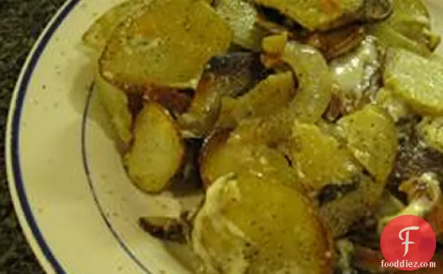 Blue Cheese Fried Potatoes