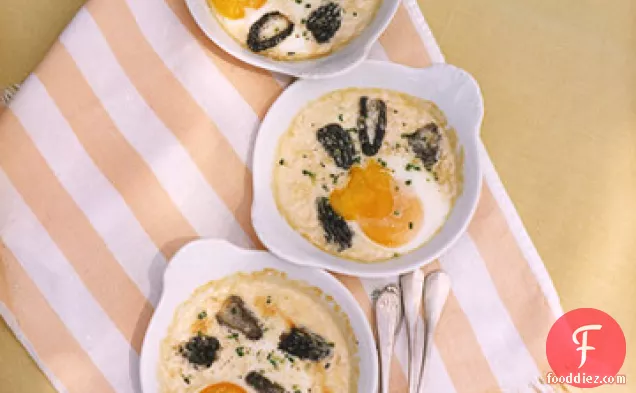 Eggs and Morels Baked In Cream