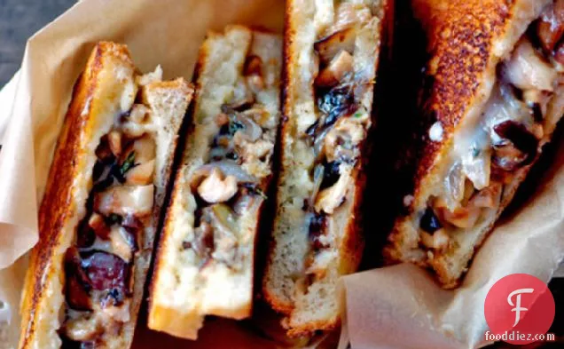 Grilled Cheese Sandwiches with Sautéed Mushrooms