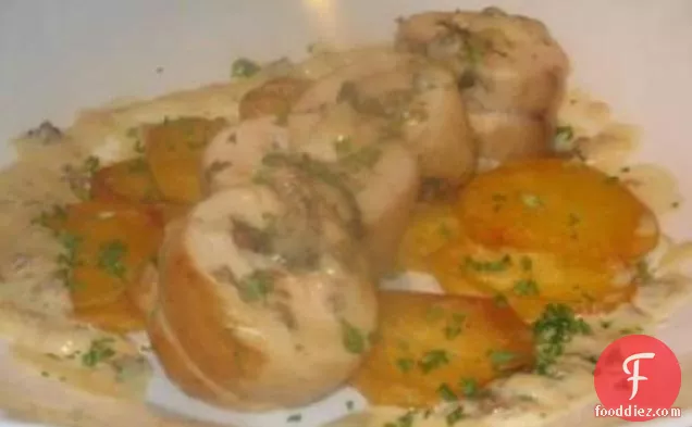 Goats Cheese Stuffed Chicken Breast With a Morel Sauce