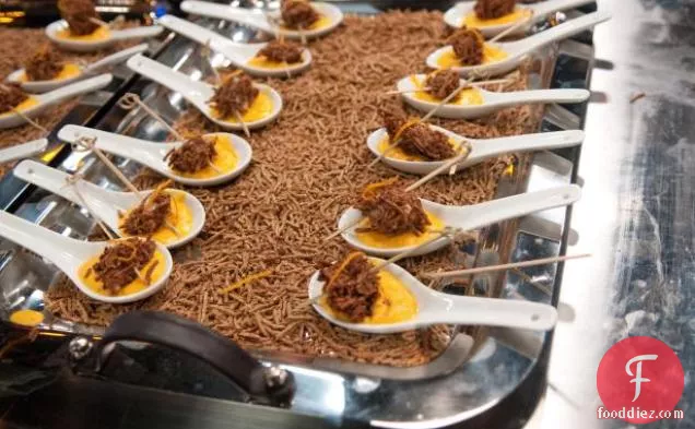 केलॉग एंड्रेग के साथ गाजर अदरक का सूप; ऑल-ब्रानएंड्रेग; क्रस्टेड पोर्क टेंडरलॉइन क्राउटन