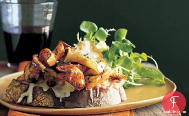 Open-Face Wild Mushroom and Fontina Sandwiches