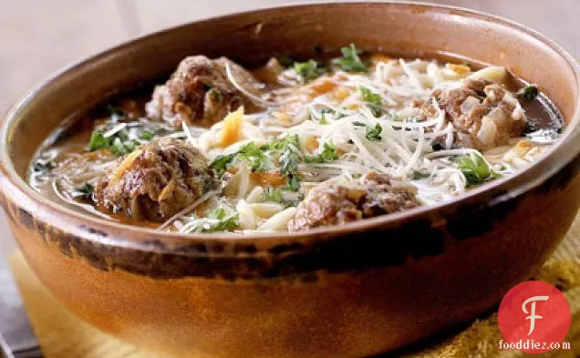 Polpette and Orzo in Broth