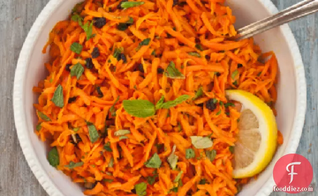 Serious Salads: Grated Carrot and Mint Salad with Honey Lemon Vinaigrette