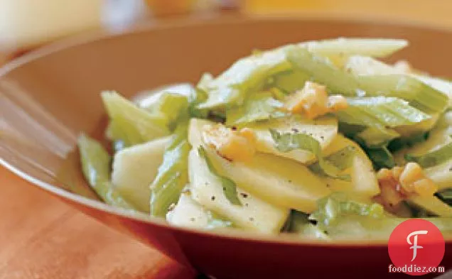 Green Apple And Celery Salad With Walnuts And Mustard Vinaigrette