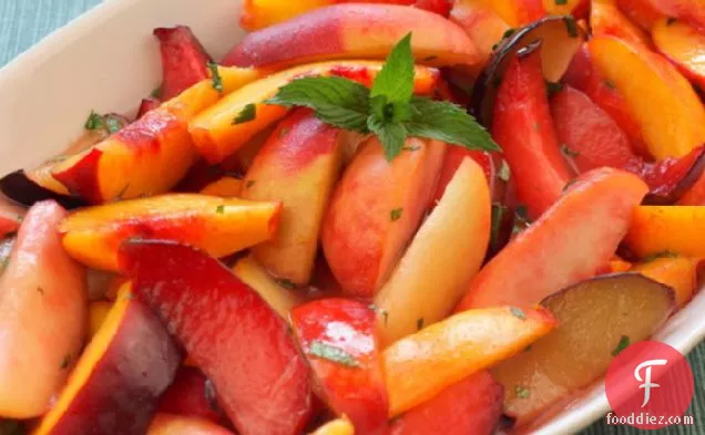 Serious Salads: Stone Fruits with Ginger-Lime Syrup and Mint