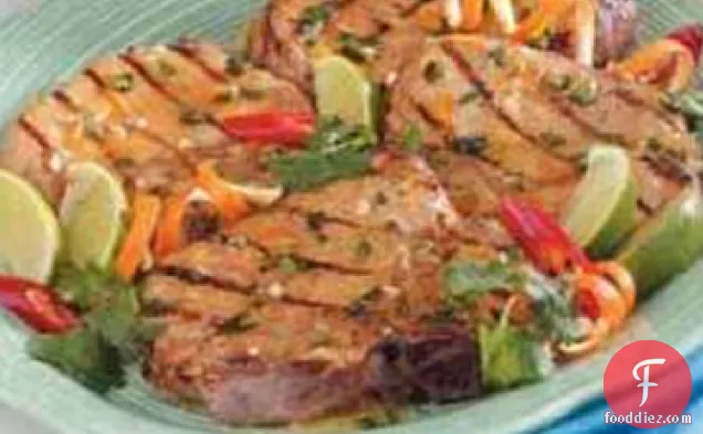 लाइम-ग्लेज़ेड पोर्क चॉप्स