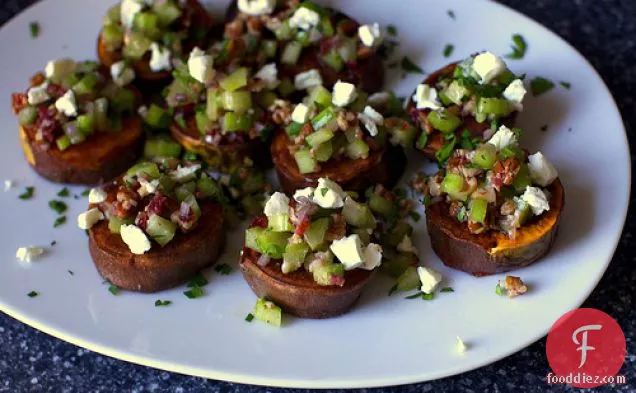 Sweet Potatoes With Pecans And Goat Cheese