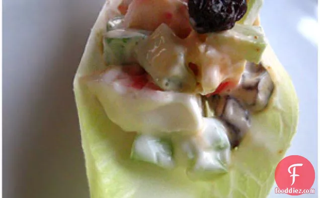 French Endive With Celery Mayonnaise, Artificial Crab Meat, And