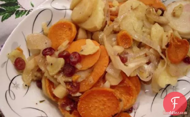 Root Vegetable and Cranberry Bake