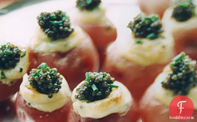 Twice-Cooked Potatoes with Caviar