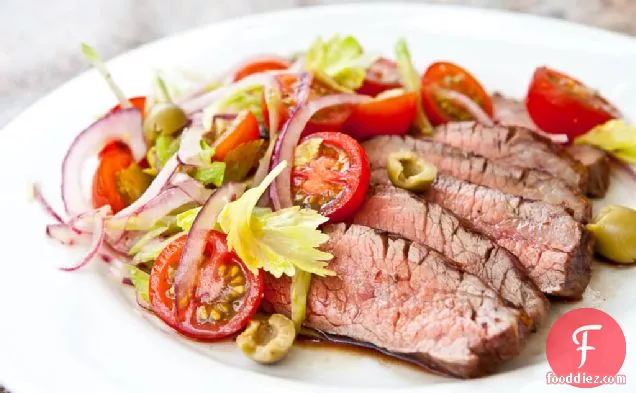 Flank Steak With Bloody Mary Tomato Salad
