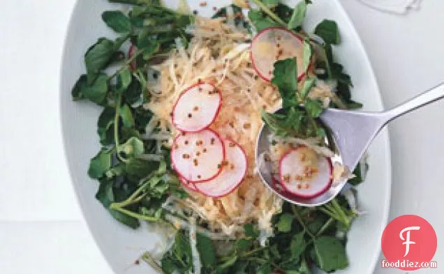 Celery Root, Radish, And Watercress Salad With Mustard Seed Dre