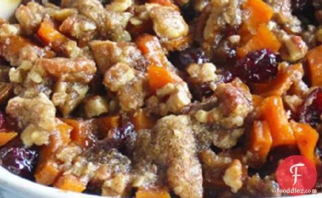 Roasted Sweet Potatoes With Cinnamon Pecan Crunch
