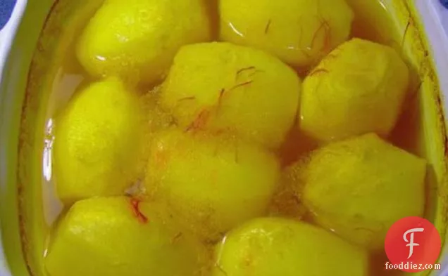 Potatoes Braised in Saffron Stock