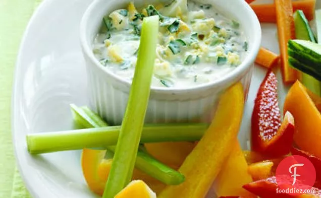 Herbed Yogurt Dip with Eggs and Scallions
