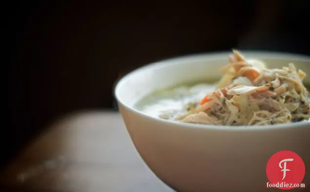 slowcooker chicken soup to soothe a weary soul