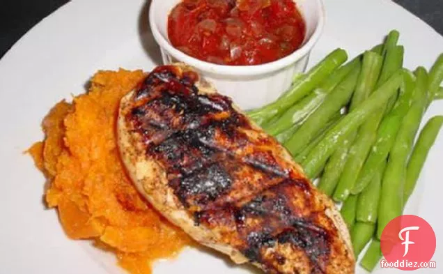 Cajun Cutlets With Sweet Potato Mash and Tomato Chilli Jam