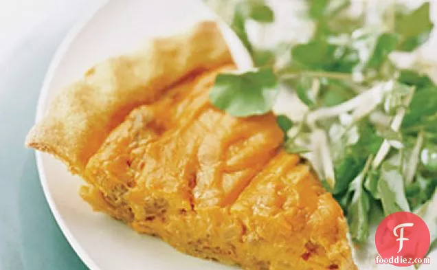 Andouille–and–Sweet Potato Pie with Tangy Apple Salad