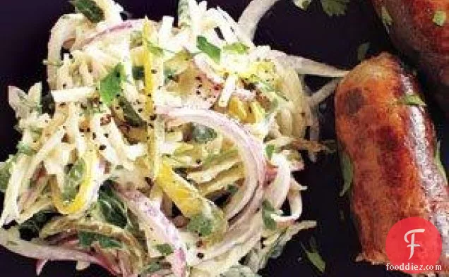 Italian Sausage With Celery Root Slaw
